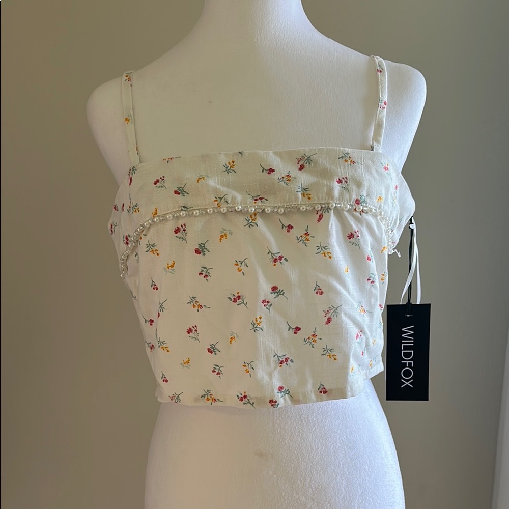 Wildfox Cream Bustier Crop Camisole